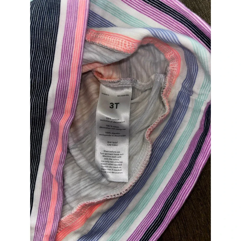 OshKosh Bgosh Toddler Girls Striped Long Sleeve Shirt Multicolor Bow Back 3T